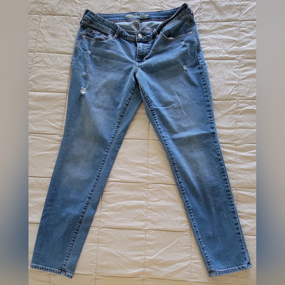 Old Navy Rockstar Denim Jeans, Distressed Look, Size 12
